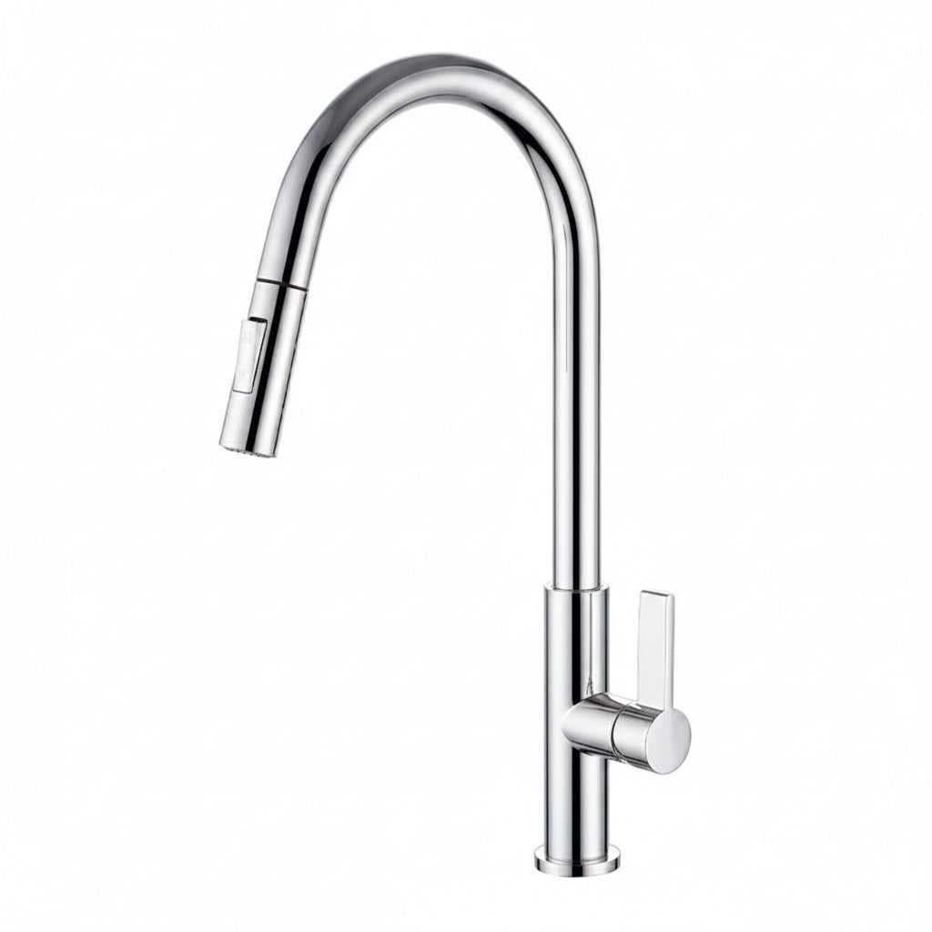 All-copper Hot-and-cold Pull-down Kitchen Faucet For The Sink - HAUSSLYON