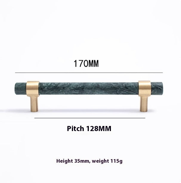 Natural Marble Pure Brass Door Handle - HAUSSLYON