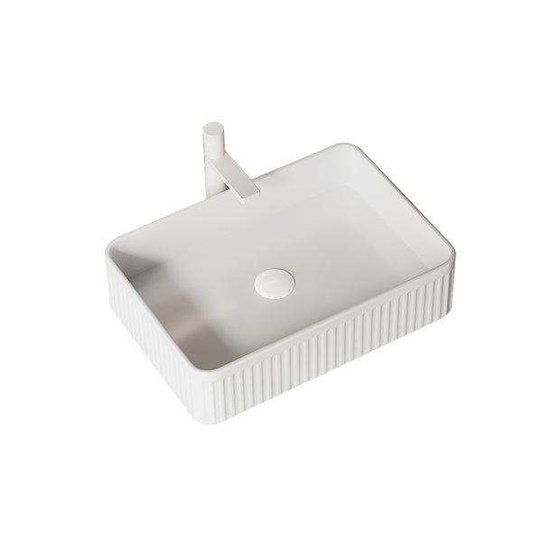 Lavabo de salle de bain VidaXL Turin blanc avec lavabo en céramique, design moderne, surface lisse et forme rectangulaire.