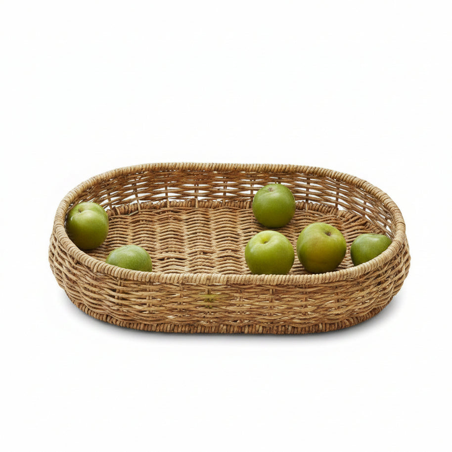 Panier en polyrotin tressé HausSlyon, élégant et robuste, parfait pour le rangement intérieur ou extérieur.