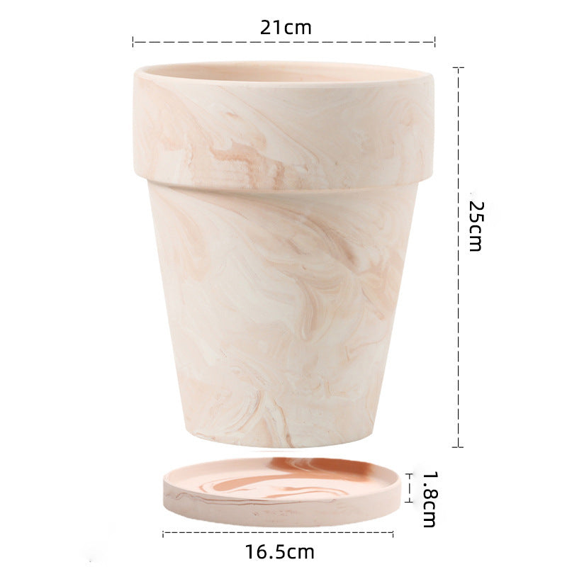 Gradient Macchiato Red And White Pottery Natural Pot Vegetarian Burning Breathable And Absorbent Large Type Green Plants Meaty - HAUSSLYON