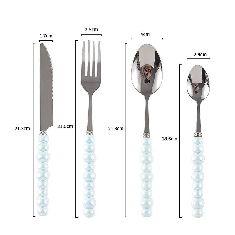 Couverts VidaXL Athenes en acier inoxydable avec manche élégant, ensemble de couverts pour repas sophistiqués.