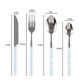 Couverts VidaXL Athenes en acier inoxydable avec manche élégant, ensemble de couverts pour repas sophistiqués.