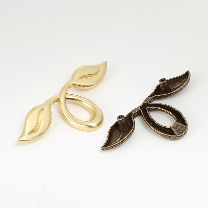 Retro Small Leaf Double Hole Handle New Chinese Zinc Alloy - HAUSSLYON