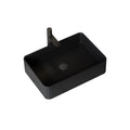 20 Bathroom Sink, Rectangular Striped Vessel Ceramic Basin Without Faucet, NO Cabinet, Black - HAUSSLYON