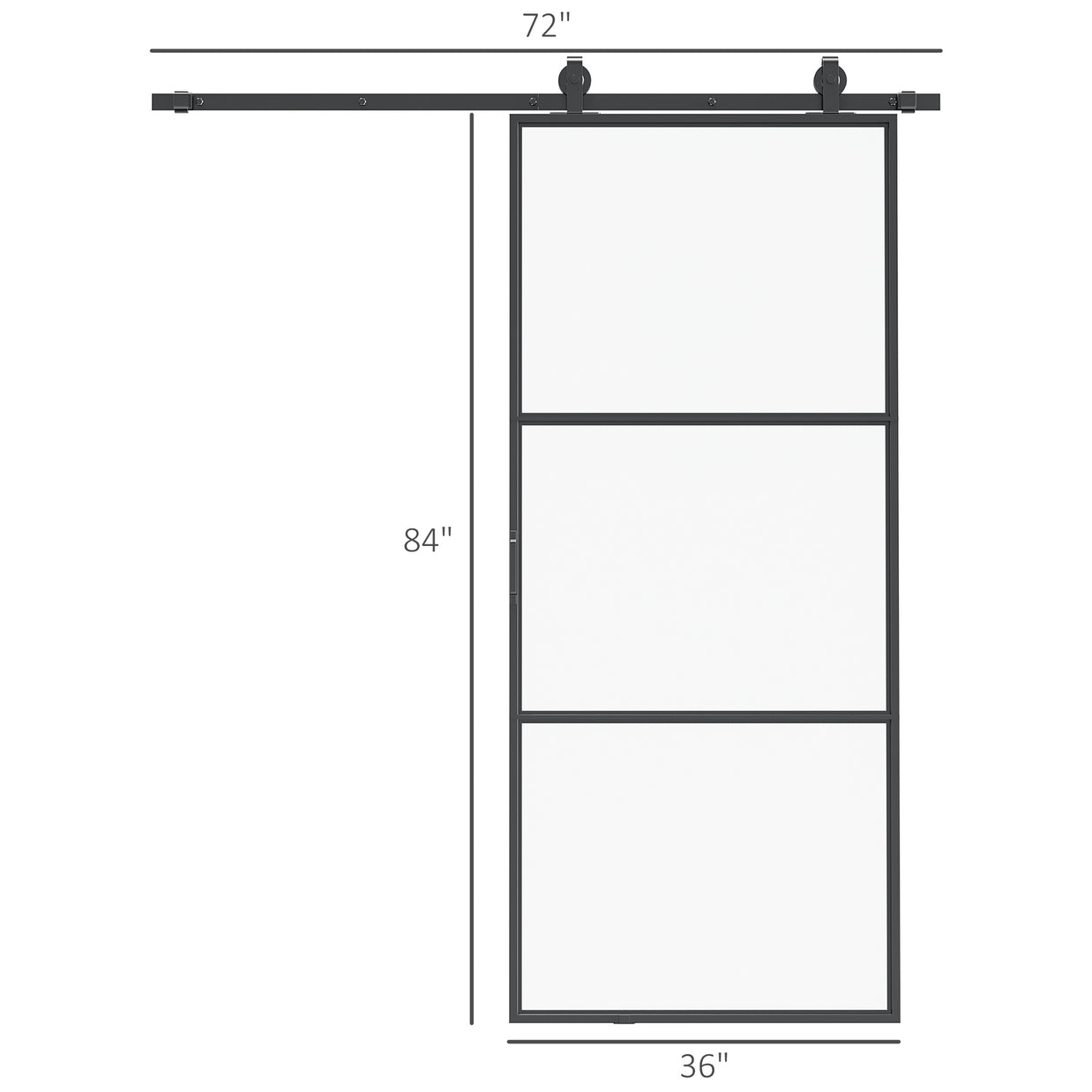 Porte coulissante en verre de 36x84 pouces par AOSOM, porte moderne et élégante pour espace intérieur.
