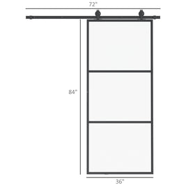 Porte coulissante en verre de 36x84 pouces par AOSOM, porte moderne et élégante pour espace intérieur.