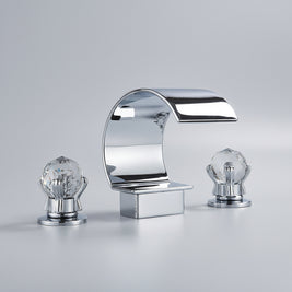 Robinet de salle de bain HAUSSLYON Crystal en finition chromée avec poignée moderne et embouts pour douche.
