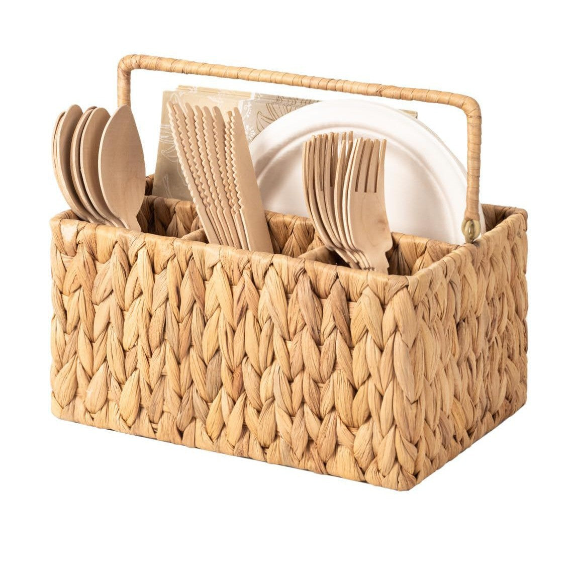 Panier de rangement portable pour ustensiles de cuisine RENFAN Antalaha, en plastique avec poignées pour un transport facile