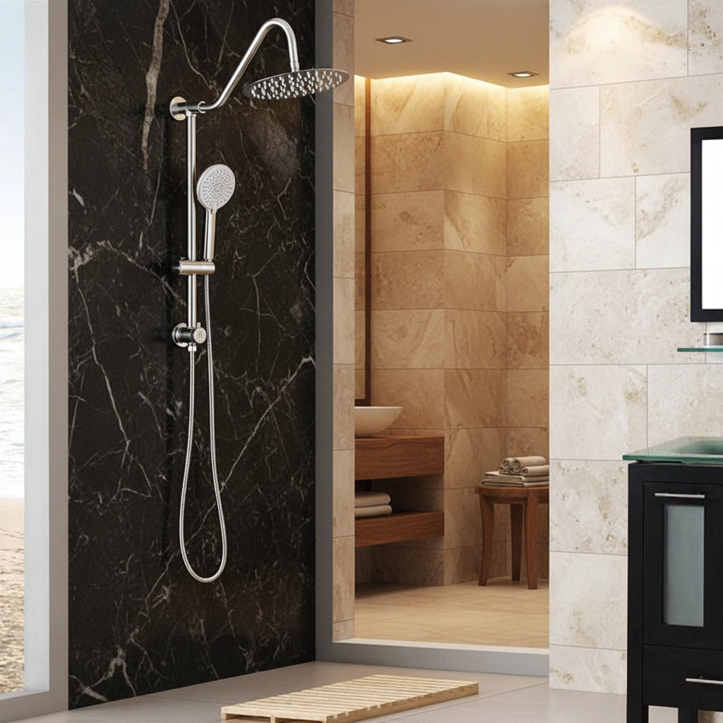 Shower Head With Handheld Shower System With 10  Rain Shower Head - HAUSSLYON