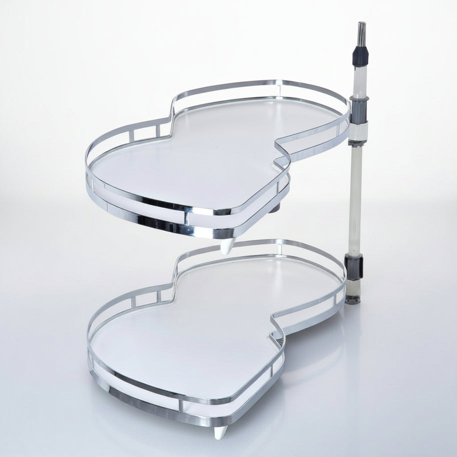 Étagère d'angle double coulissant VidaXL Sherbrooke en bois, design moderne pour rangement pratique et esthétique.