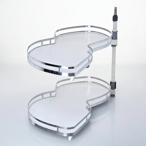 Étagère d'angle double coulissant VidaXL Sherbrooke en bois, design moderne pour rangement pratique et esthétique.