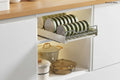 Stainless Steel Kitchen Cabinet Pull-out Drawer Type Dish Rack Storage Organizer - HAUSSLYON