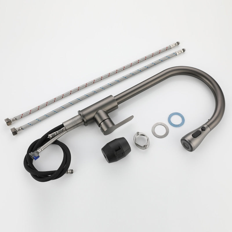 Kitchen Stainless Steel Retractable Rotating Faucet - HAUSSLYON