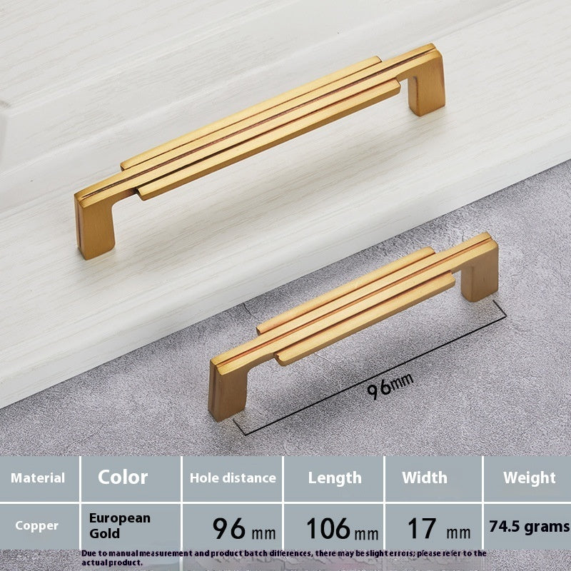 Furniture Wardrobe Drawer Cabinet Brass Handle - HAUSSLYON