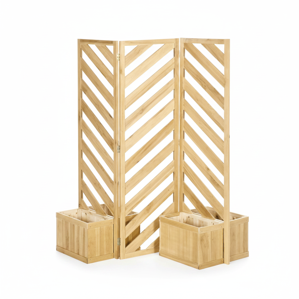PARAVENT DECORATIF D EXTERIEUR - WENGE - HAUSSLYON