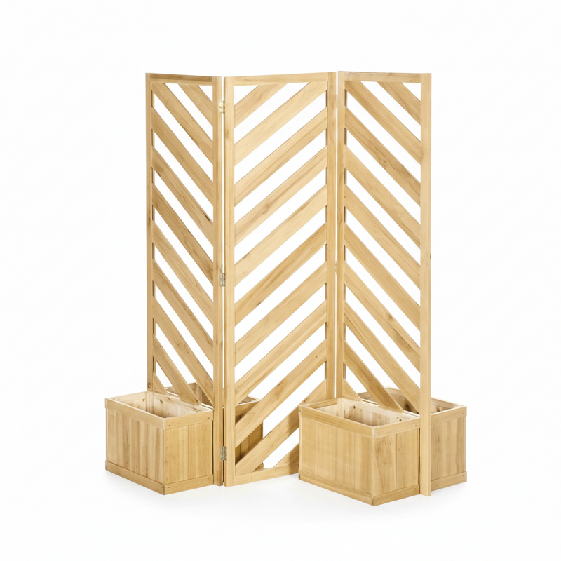 PARAVENT DECORATIF D EXTERIEUR - WENGE - HAUSSLYON