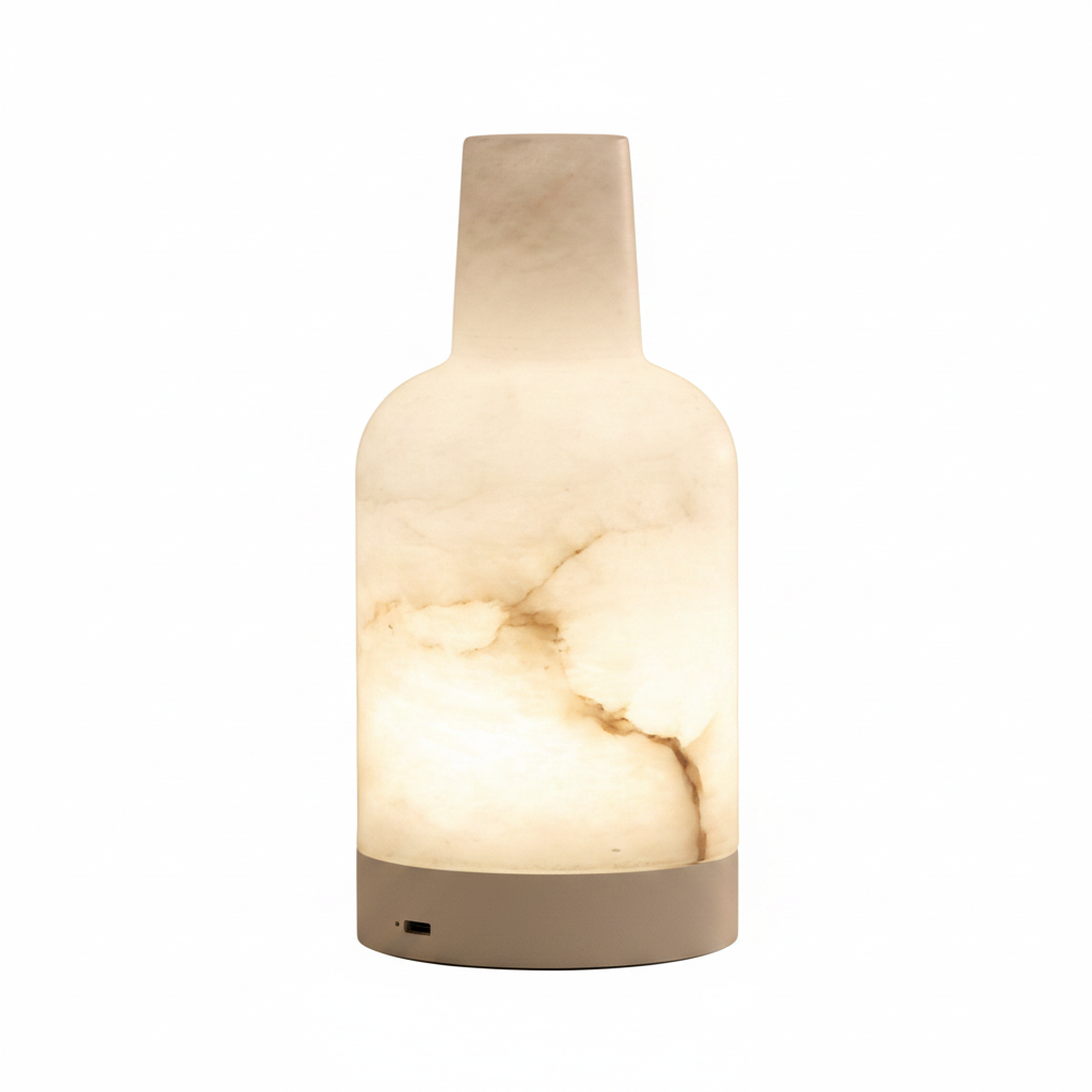 LAMPE PORTABLE EN MARBRE ESPAGNOL ALIMENTÉE PAR PILES - CANTORIA - HAUSSLYON