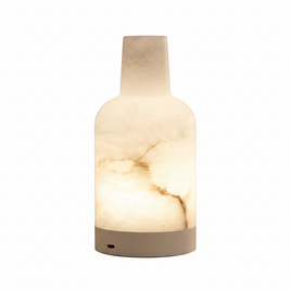 Lampe portable en marbre espagnol Cantoria de la marque UNIYIWU, avec design élégant et finition en marbre blanc.