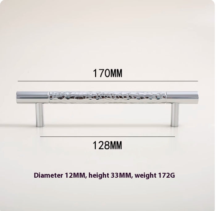 Minimalist Hand-hammered Silver Cabinet Door Handle - HAUSSLYON