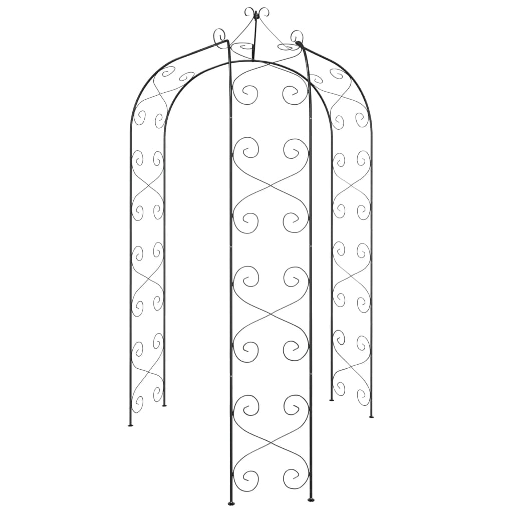 Garden Arch Black Ø180x255 cm Steel - HAUSSLYON