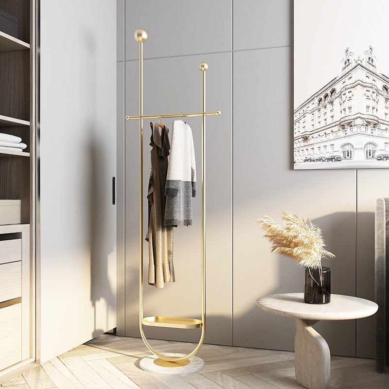 Light Luxury Clothes And Hats Hanger Floor To Floor Iron Art Simple And Modern - HAUSSLYON