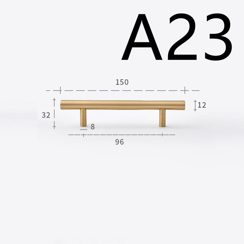 Pure Copper Cabinet Door Handle Golden Light Luxury Brass Handle - HAUSSLYON