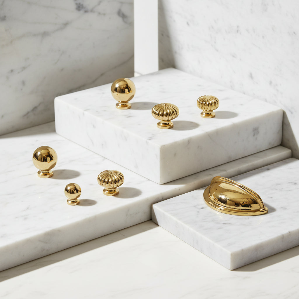 Bright Gold Wardrobe Drawer Cabinet Copper Handle - HAUSSLYON