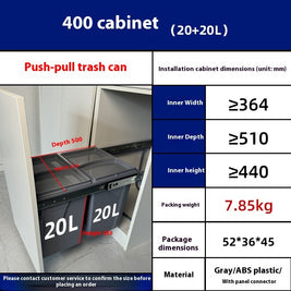 Cabinet Embedded Trash Can Hidden With Lid - HAUSSLYON