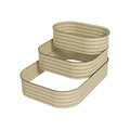3-Tier Raised Garden Bed Set w/ Safety Edging, Open Bottom for Vegetables, Herbs, Flowers, 62.25" x 43" x 32.25", Cream - HAUSSLYON
