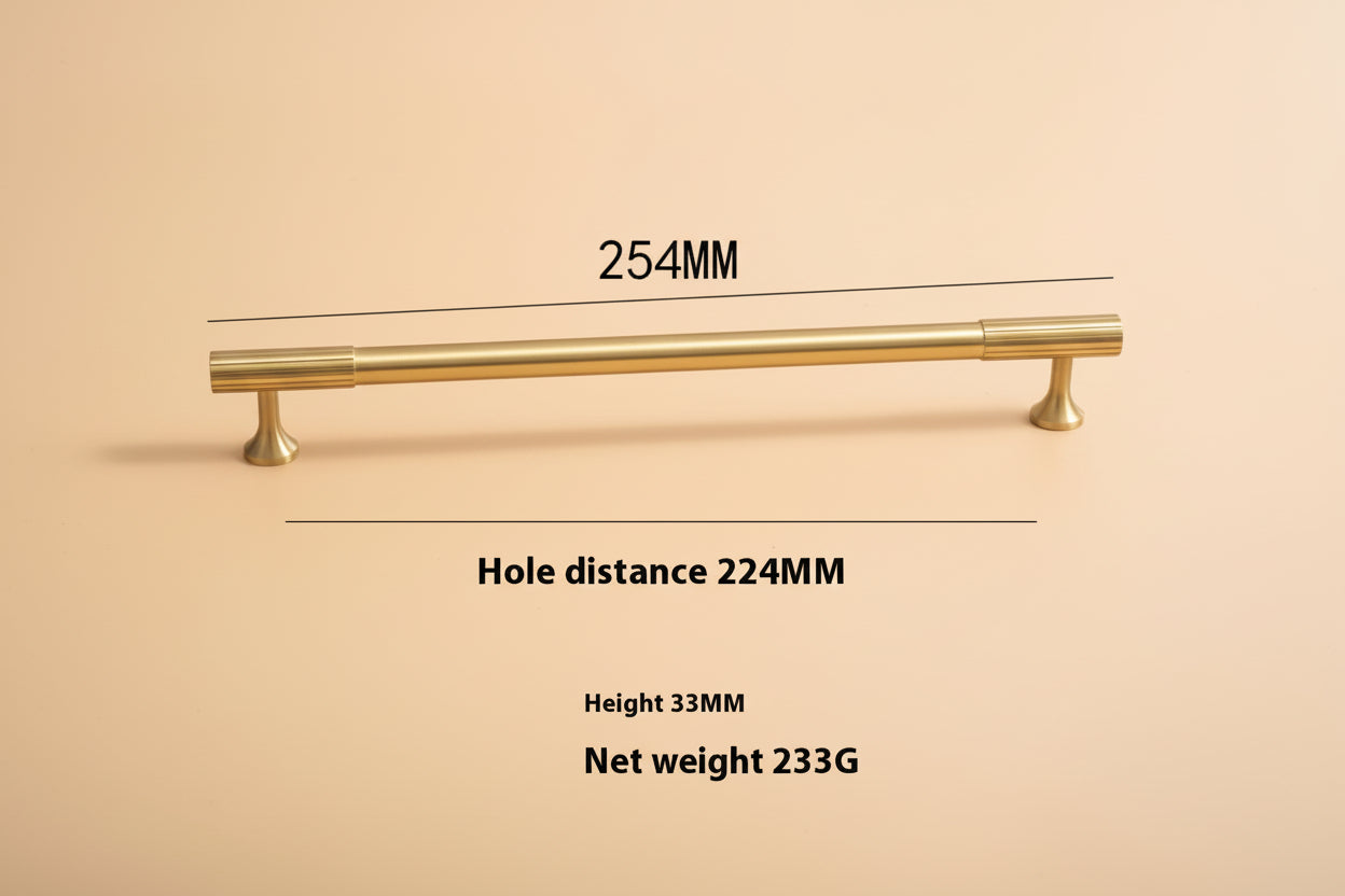 Pure Copper Gold Round Installation Long Handle - HAUSSLYON