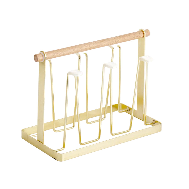 Household Wooden Handle Drain Cup Holder - HAUSSLYON
