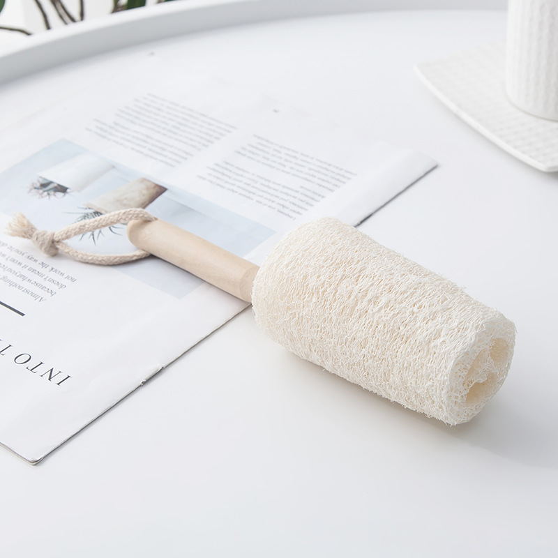 Natural Loofah Bottle Cup Brush Wooden Handle - HAUSSLYON