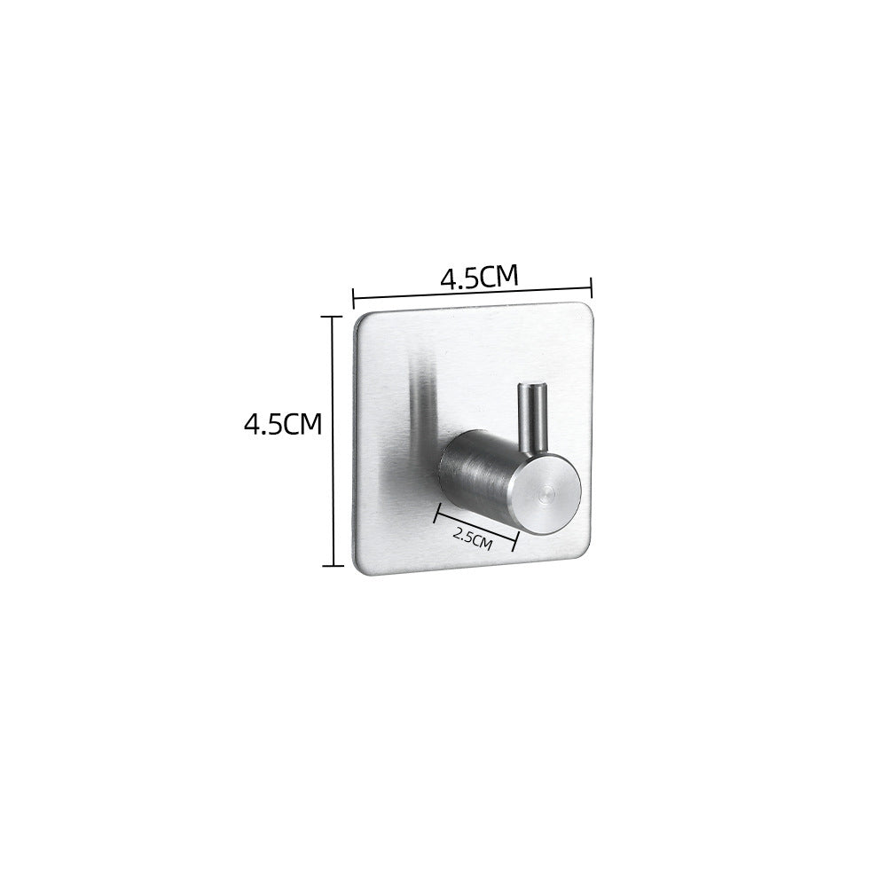 Nail-free Stainless Steel Single Hook Alumimum Hook Towel Self-adhesive Hook Single Hook - HAUSSLYON