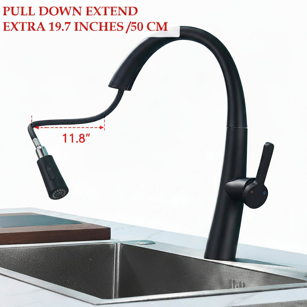 Stainless Steel Pull Out Kitchen Faucet - HAUSSLYON