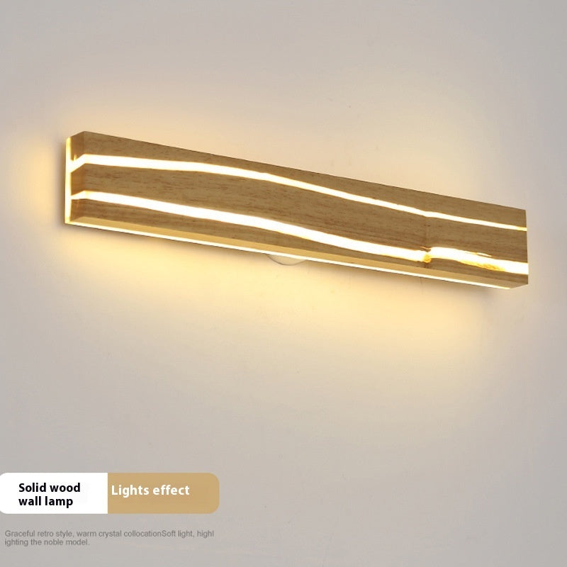 Solid Wood Crack Creative Wall Lamp Background Wall LED Strip Wall Lamp - HAUSSLYON