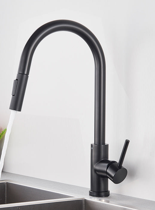 Full copper pull-out rotatable kitchen faucet - HAUSSLYON