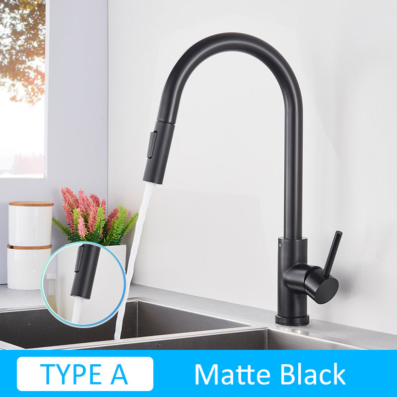 Full copper pull-out rotatable kitchen faucet - HAUSSLYON