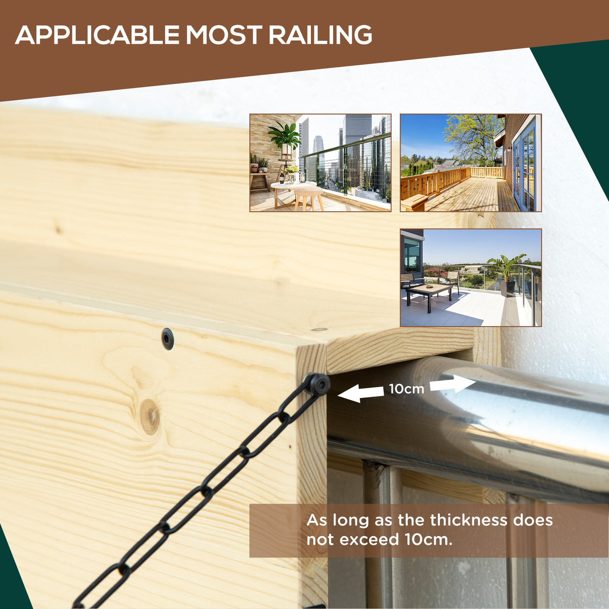 Table suspendue pliable Normandie de la marque AOSOM, en bois avec surface repliable pour économiser l'espace.