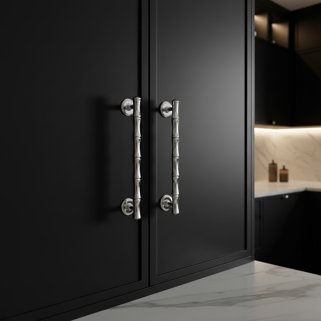 Poignées et boutons Kyotoji en chrome de la marque VidaXL, design élégant pour meubles et portes.