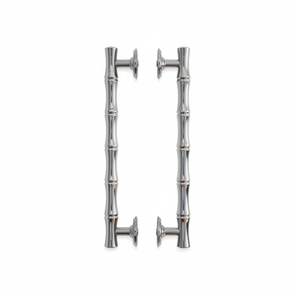Poignées et boutons Kyotoji en chrome, accessoires de mobilier modernes, conçus par VidaXL, visibles sur cette image.