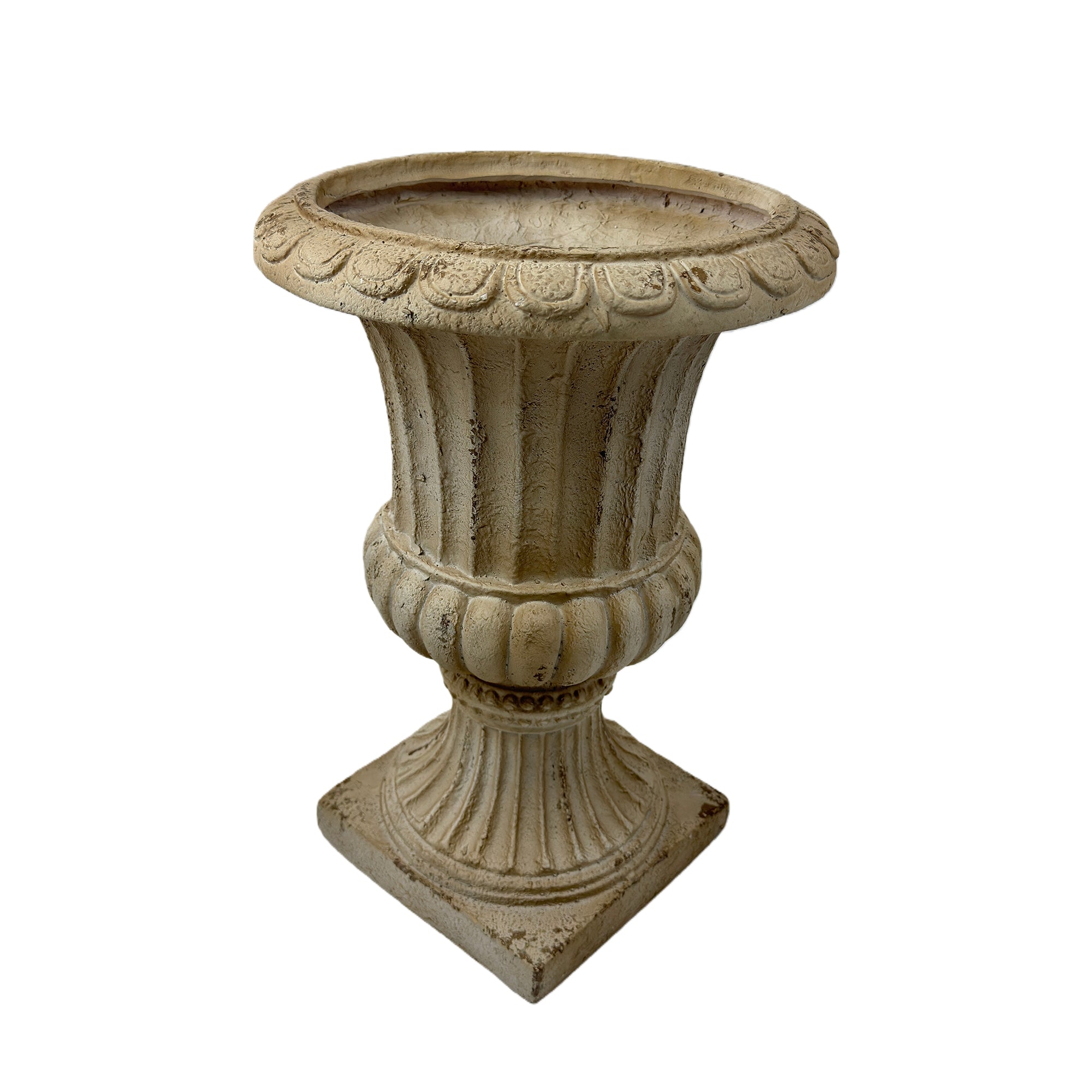 MGO Garden Planter, Garden Decoration And Planting,Color Antique White, Side 13.77 Wx13.77  Dx20.07 H - HAUSSLYON