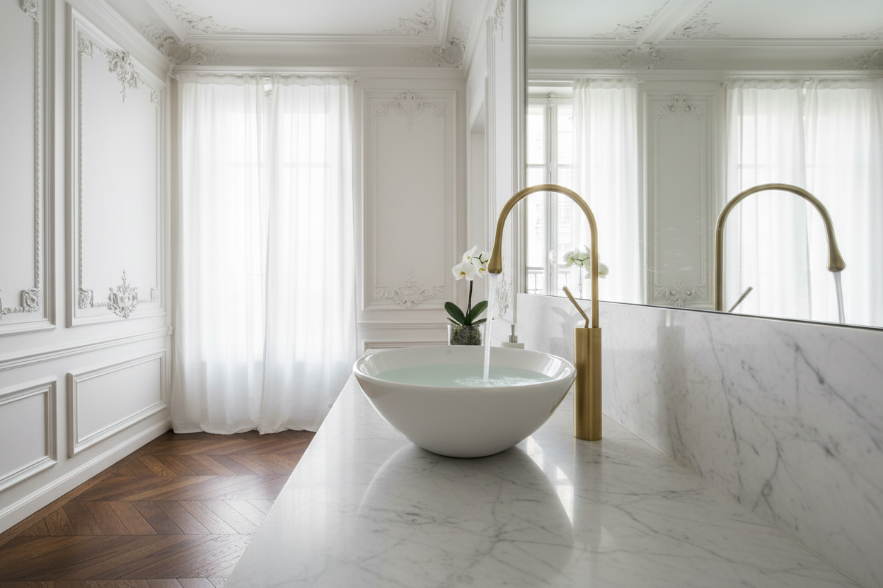 ROBINET DE SALLE DE BAIN - MALBAIE OR BROSSÉ - HAUSSLYON