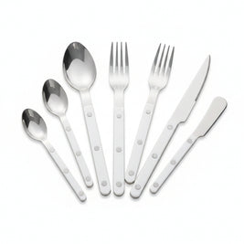 Couverts en acier inoxydable Hausslyon, set de 4 pièces, comprenant fourchette, couteau, cuillère et petite cuillère, pour repas élégants.