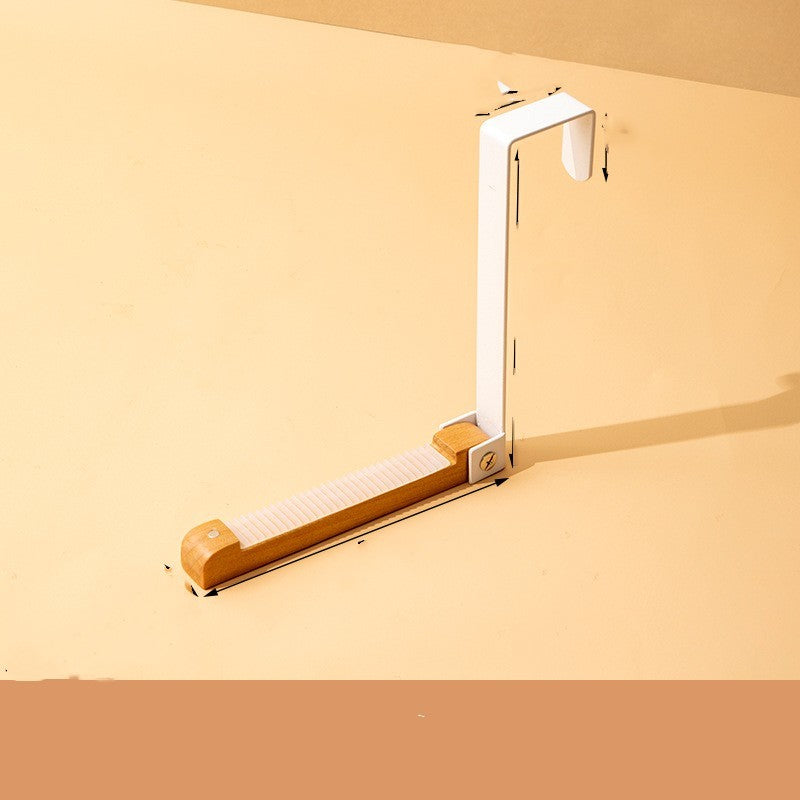 Solid Wood Door Rear Hook Non-marking Storage Rack Wall Hanging Door Back No Punch Hanger - HAUSSLYON