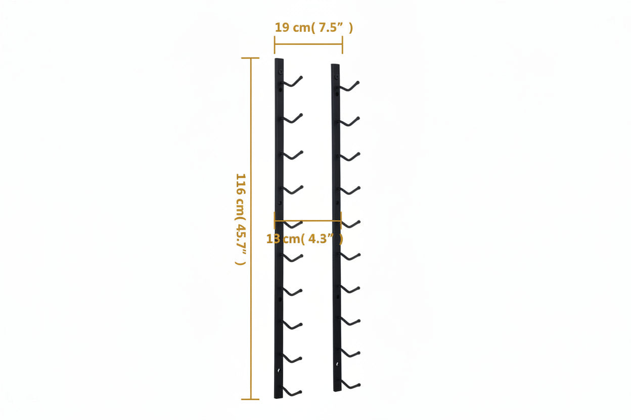 Wall-Mounted Wine Rack for 12 Bottles, Iron,   Wall-Mounted Wine Racks - HAUSSLYON