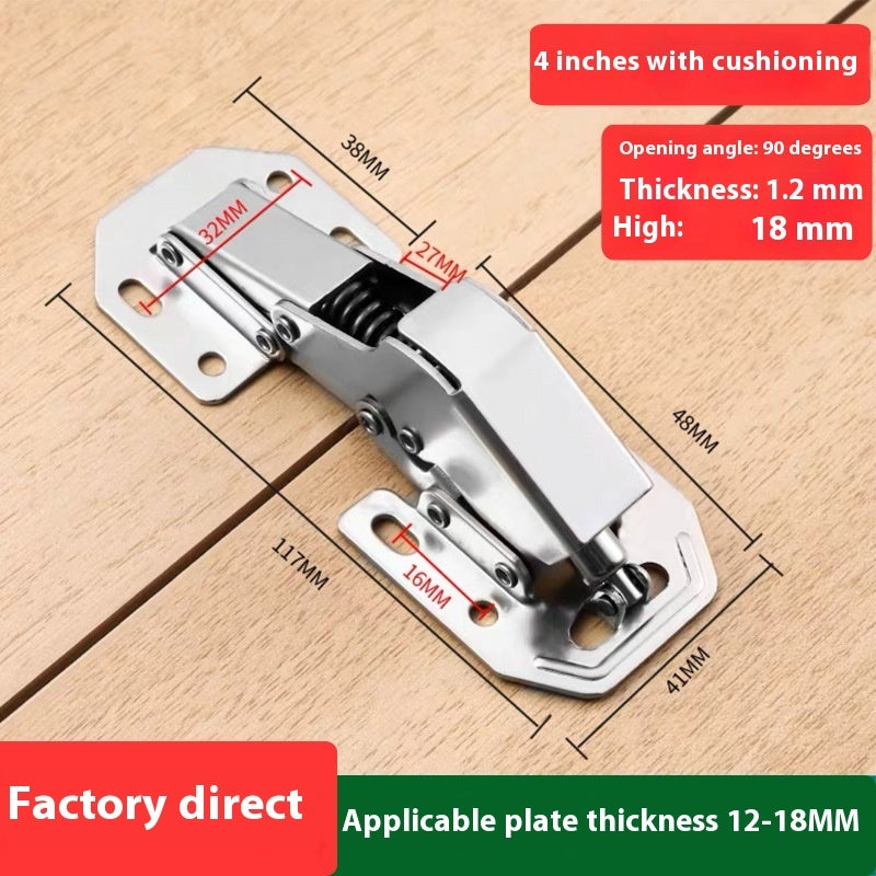 Slotting-free Stainless Steel Thickened Frog Hinge Mute Home Universal Cabinet Door Spring Buffer - HAUSSLYON