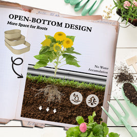 3-Tier Raised Garden Bed Set w/ Safety Edging, Open Bottom for Vegetables, Herbs, Flowers, 62.25