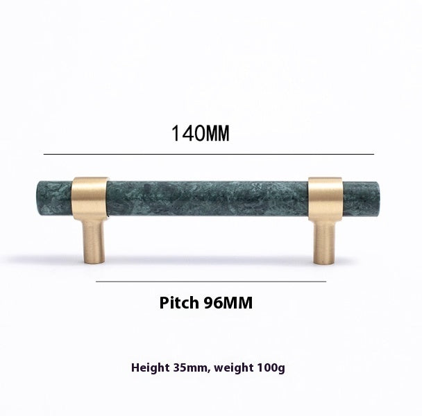 Natural Marble Pure Brass Door Handle - HAUSSLYON