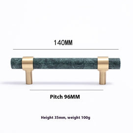 Natural Marble Pure Brass Door Handle - HAUSSLYON